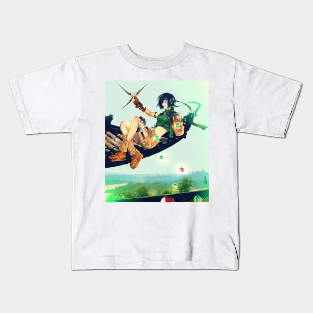 Yuffie Kisaragi Kids T-Shirt by Saoghal